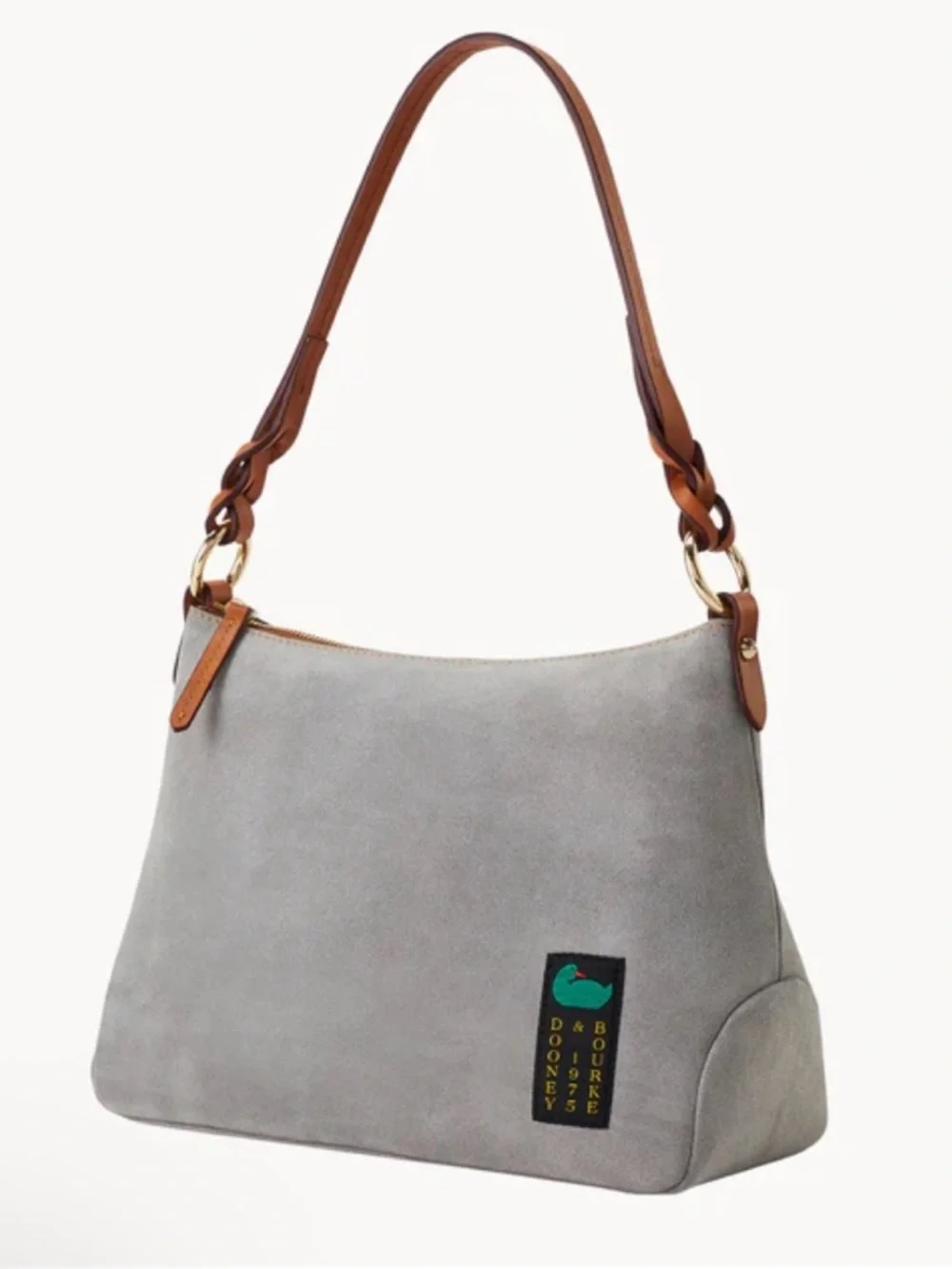 New Dooney & Bourke Chloe 30 gray Suede Shoulder Bag